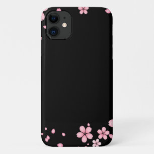 Black And Pink Flowers  iPhone 11 Case