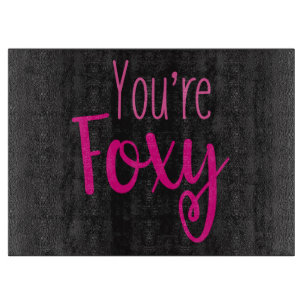 Black and Pink Foxy Cutting Board