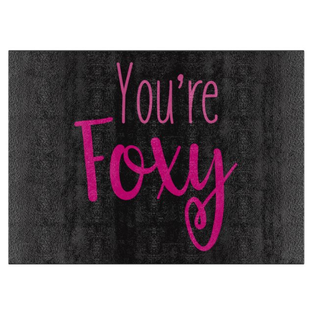 Black and Pink Foxy Cutting Board (Front)