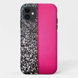 Black and Pink Glitter iPhone 5 Cover
