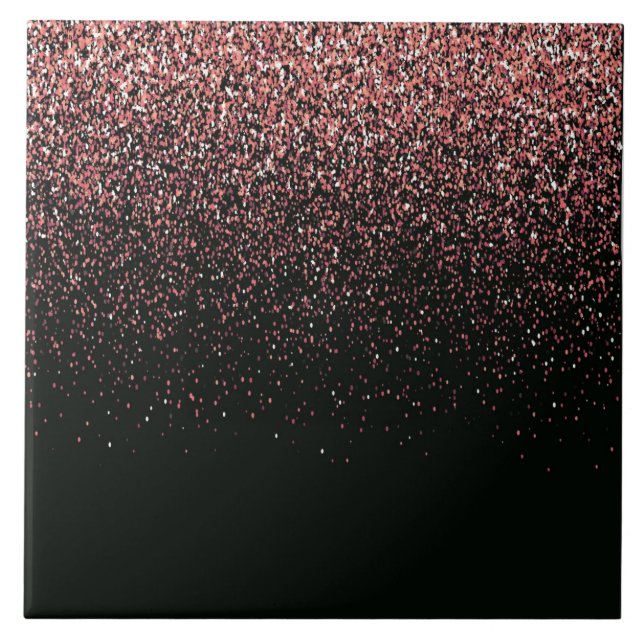 Black and Pink Glitter Tile (Front)
