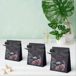 Black and Pink Gothic Wedding Couple Favor Box