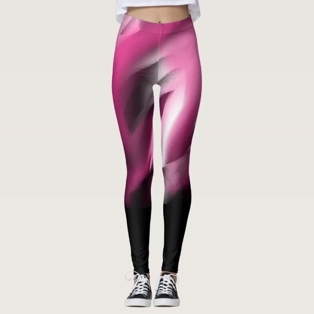 Black and pink gradient Leggings (Front)