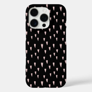 Black and Pink Heart iPhone 16 Pro Case