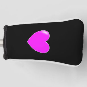 Black And Pink Heart Cute Golf Head Cover