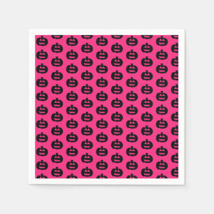 Black and Pink Jack o Lanterns  Napkin