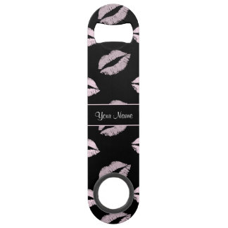 Black and Pink Kisses Speed Bottle Opener