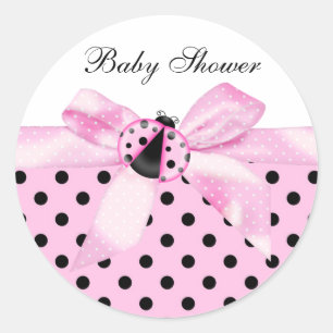 Black and Pink Ladybug Stickers