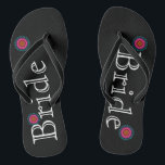 Black and Pink Lotus Flower Bride's Flip Flops<br><div class="desc">It is Black and Pink Lotus Flower Bride's Fun,  custom wedding flip flops.</div>