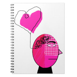 Black and Pink Man with Love on the Mind Notebook