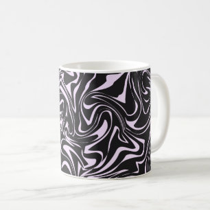 Black and Pink Marble Abstract Pattern  Coffee Mug