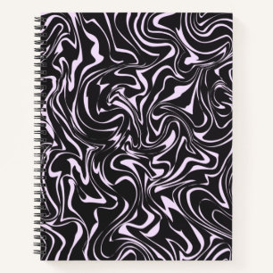 Black and Pink Marble Abstract Pattern Notebook
