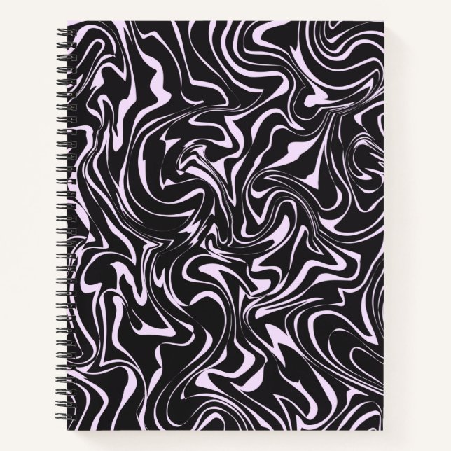 Black and Pink Marble Abstract Pattern  Notebook (Front)