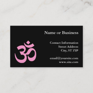 Black and Pink Om Symbol Business Card