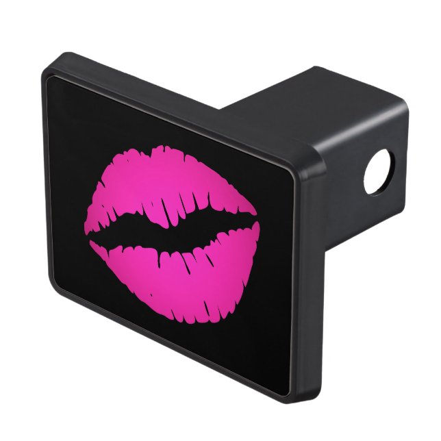 Black and Pink Ombre Lipstick Trailer Hitch Cover (Top Right)
