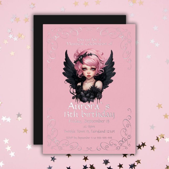 Black And Pink Pastel Goth Fairy 13th Birthday (Creator Uploaded)