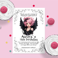 Black And Pink Pastel Goth Fairy 13th Birthday