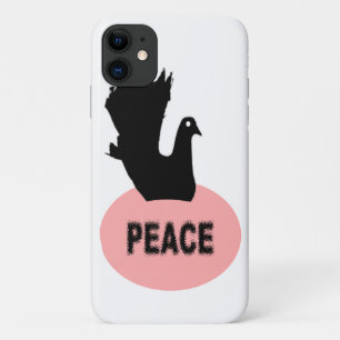 Black and Pink Peace Dove iPhone 3 Case