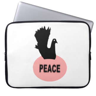 Black and Pink Peace Dove Laptop Bag