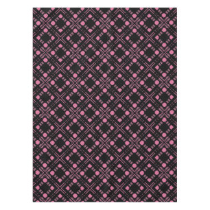 Black and pink plaid tablecloth