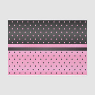 Black and Pink Polka Dots Tissue Paper