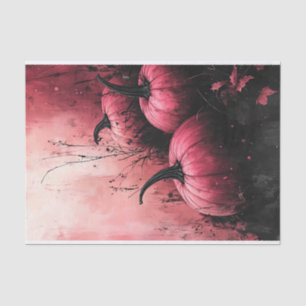 Black and Pink Pumpkin Fall Decoupage Tissue Paper