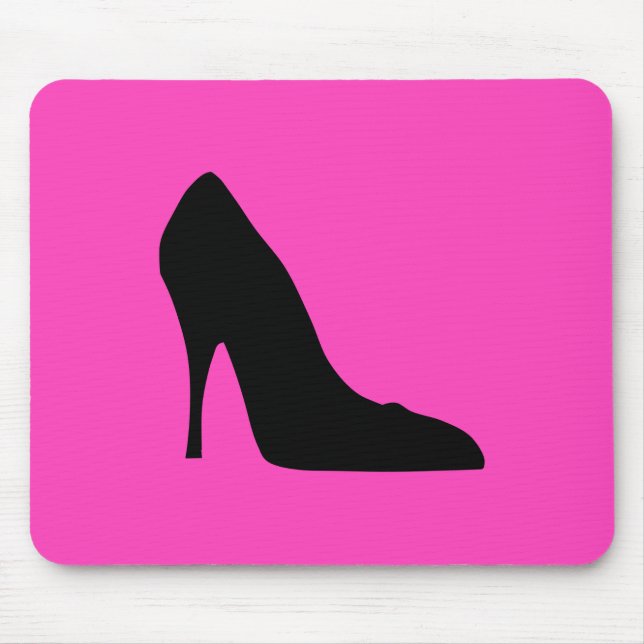 Black and Pink Pumps Mouse Pad (Front)