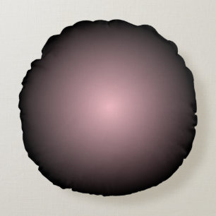 Black and Pink Radial Gradient Round Pillow