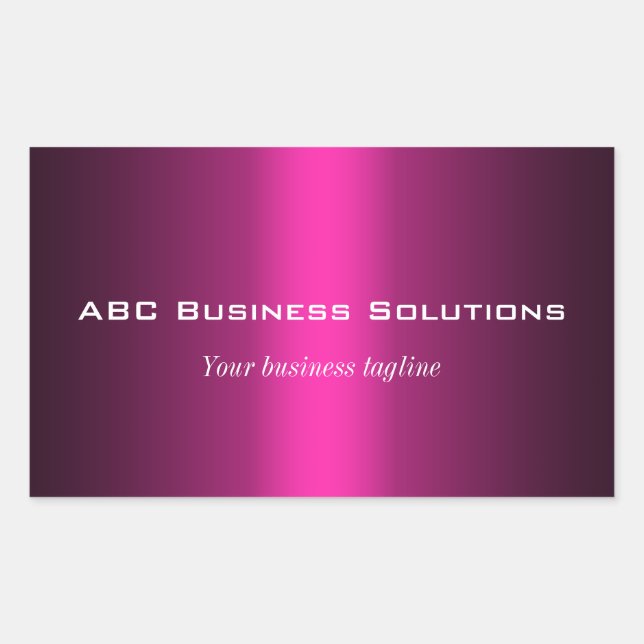 Black and Pink Rectangular Business Sticker (Front)