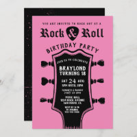 Black and Pink Rock n Roll Guitar 