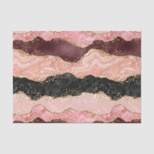 Black and Pink Sequins Agate Tissue Paper
