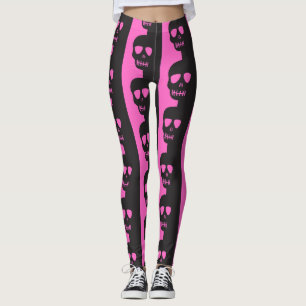 Black and pink Skulls pattern Leggings