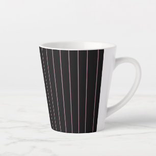black and pink striped latte mug