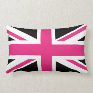 Black and Pink UK Flag Pillow