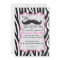 Black and Pink Zebra Moustache Sleepover Party