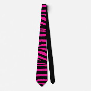 Black and Pink Zebra Neck Tie