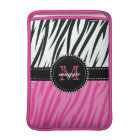 Black and Pink Zebra Print Custom Monogram girly