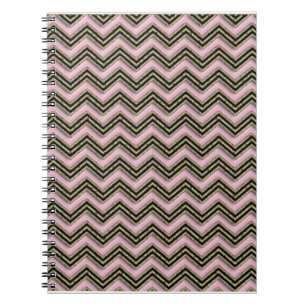 Black and Pink Zigzag Pattern Notebook