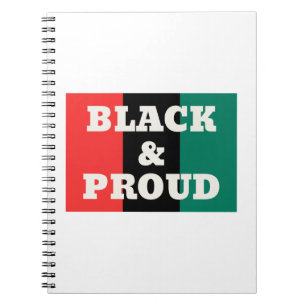 Black and Proud on a Red, Black, and Green Colours Notebook