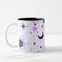 Black and Purple Celestial Sun Moon Stars