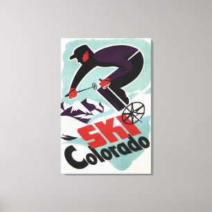 Black and Purple Clothed Skier Canvas Print