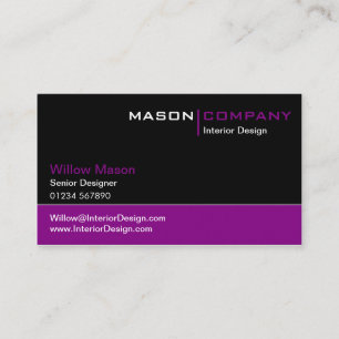 Black and Purple Corporate Business Card