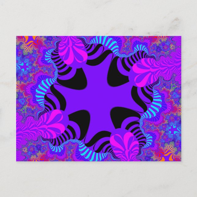 Black and Purple Cross Postcard (Front)