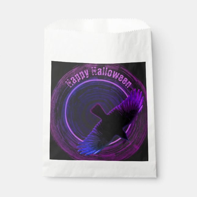 Black and Purple Crow Favour Bag (Front)