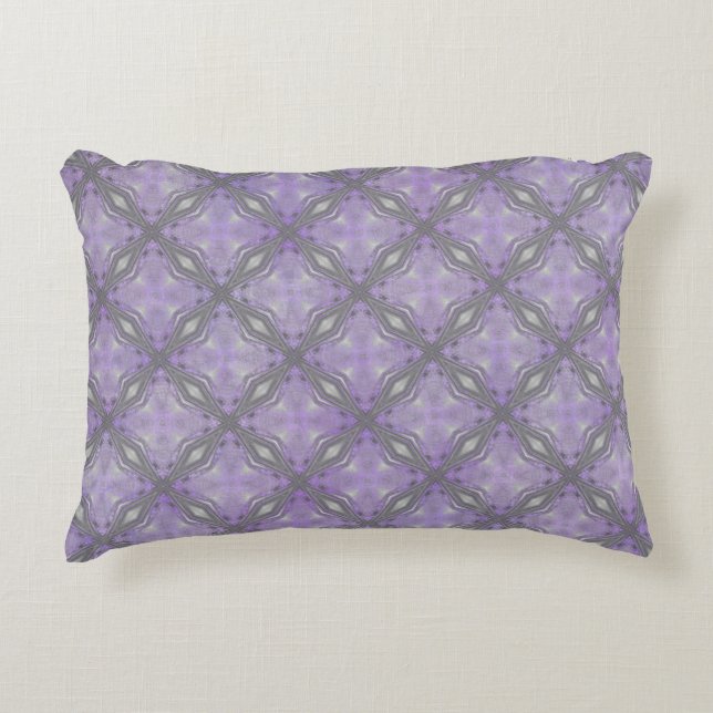 Black and Purple Diamonds with Waves Accent Pillow (Front)