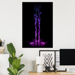Black and Purple Dragon Smoke Poster