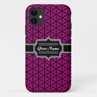 Black and Purple Floral Trellis Pattern Custom