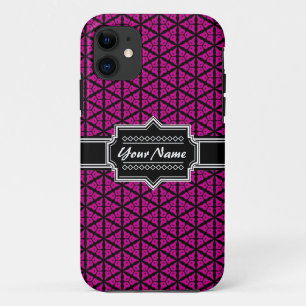 Black and Purple Floral Trellis Pattern Custom iPhone 11 Case