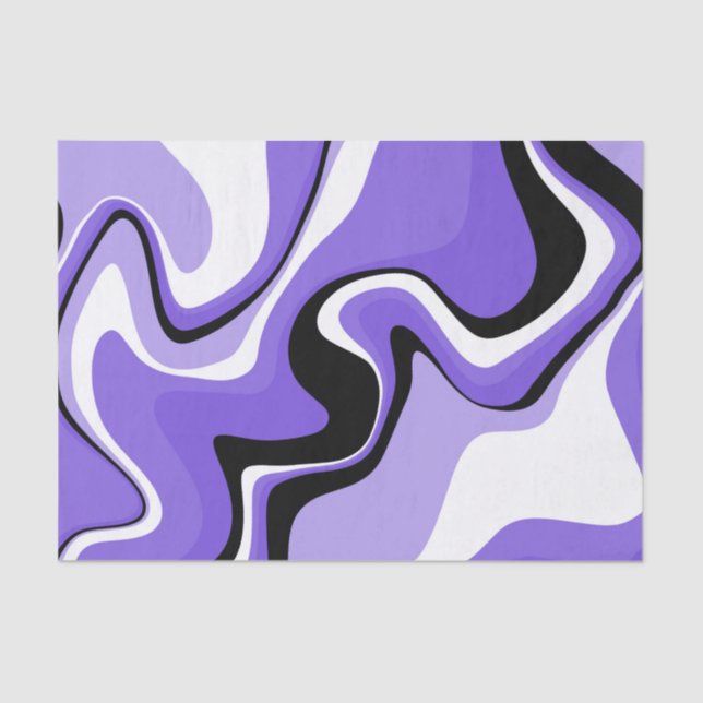 Black and Purple Fluid Abstract  Tissue Paper (Front)
