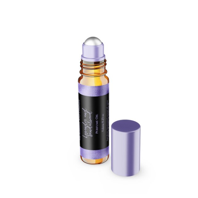 Black and Purple Foil Perfume Roller Bottle label (Creator Uploaded)